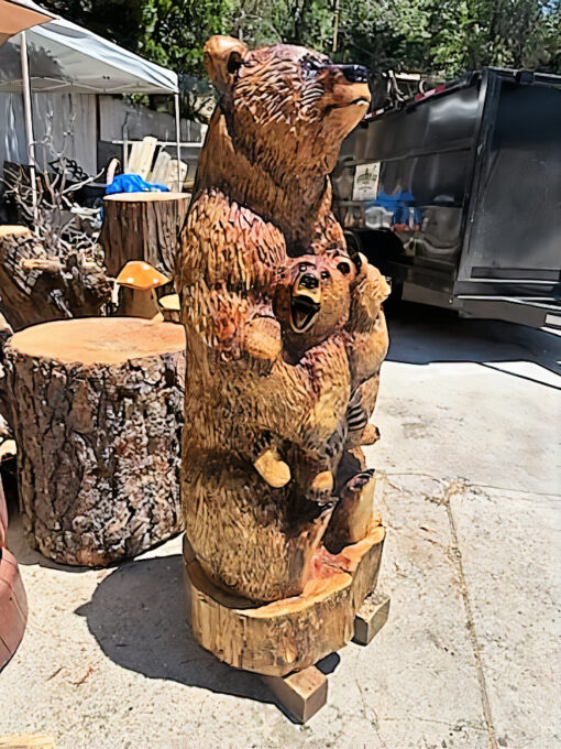 Mama bear chainsaw carving
