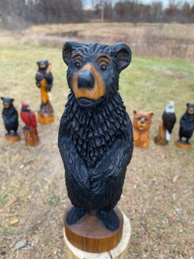 Chainsaw bear carving