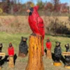 Cardinal Chainsaw Carving
