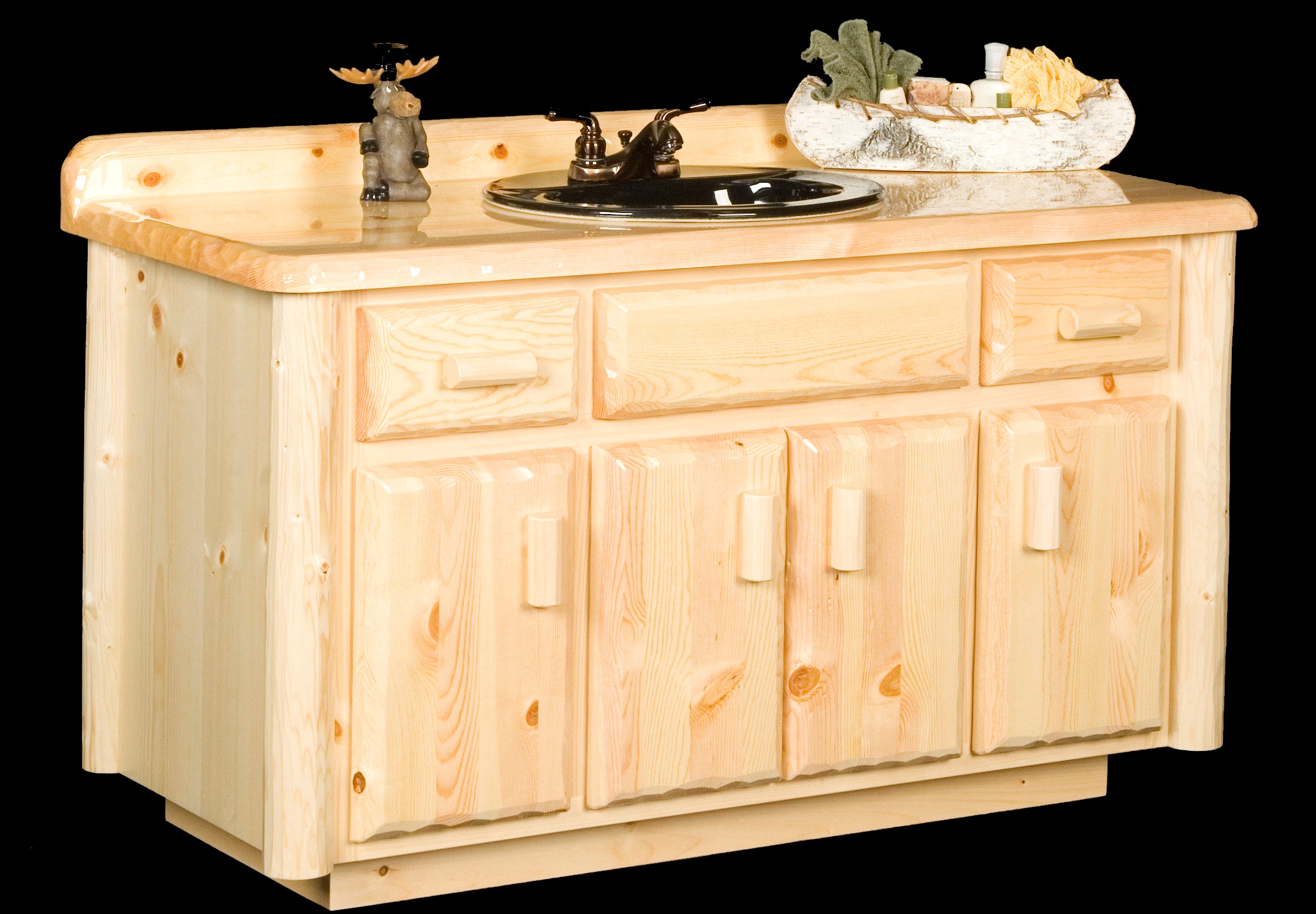 Viking Northwoods Pine Log Bathroom Vanity 1 Viking northwoods pine log bathroom vanity