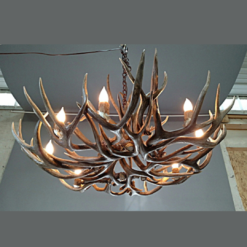 Alternative view of Aspen Mule Deer Antler Chandelier, Medium -1 Tier, 8 Lights