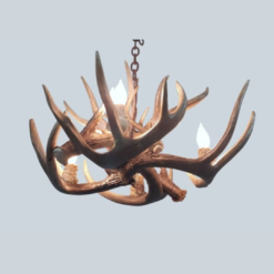 Alternative view of Little Bear Peak Round Whitetail Deer Antler Chandelier - 4 Lights