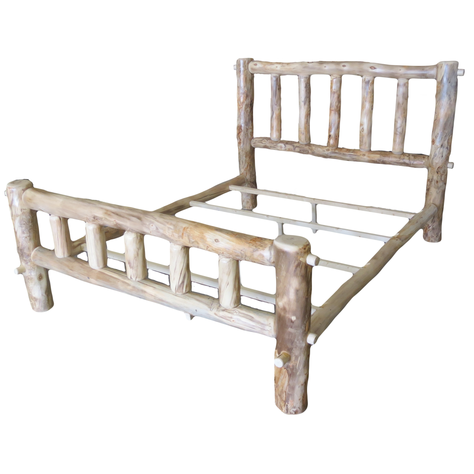 Mountain Woods Rustic Arts Plateau II Aspen Log Bed