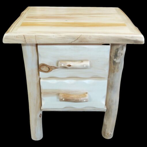 Wasatch log furniture - aspen silver creek nightstand - 2 drawer