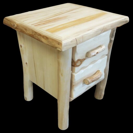 Wasatch log furniture - aspen silver creek nightstand - 2 drawer - image 2