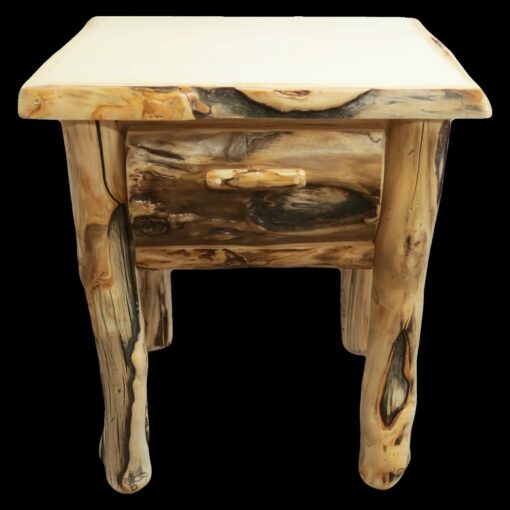 Wasatch log furniture - silver creek aspen nightstand - 1 drawer - image 4
