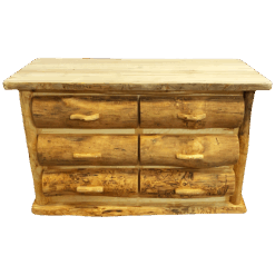 Mountain Woods Log Furniture- Aspen Log Dresser - 6 Drawer