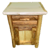 Mountain Woods Rustic Arts Enclosed Aspen Log Nightstand