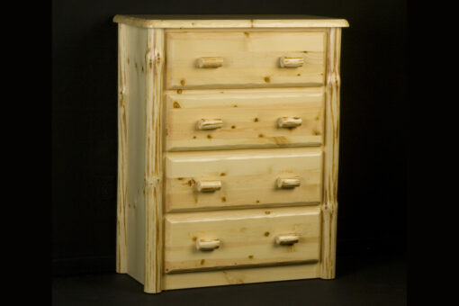 Viking wilderness pine log 4-drawer chest