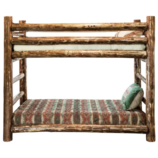 Amish "glacier country" pine log bunk bed - twin/twin or full/full by montana woodworks - image 2