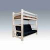 Amish "Homestead Collection" Pine Log Twin Over Futon Bunk Bed
