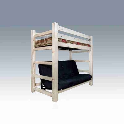 Amish homestead collection log twin over futon bunk bed by montana woodworks 46