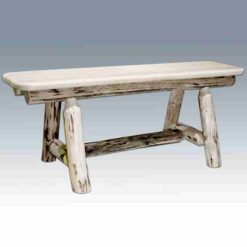 Amish montana collection pine log dining table double pedestal by montana woodworks 106