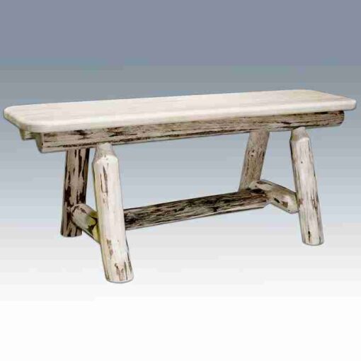 Amish "montana collection" pine log dining table - double pedestal by montana woodworks - image 4