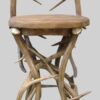 Large Elk Antler Barstool With Backrest
