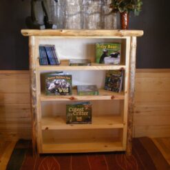 Pine Log Bookcase