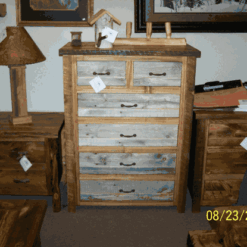 Colorado natural barnwood chest 6 drawer split top 75