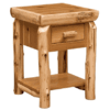 Fireside Lodge Cedar Log End Table - 1 Drawer with Shelf