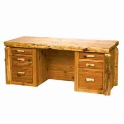 Fireside Lodge Cedar Log Executive Desk