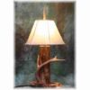 Hidalgo Aspen Log & Whitetail Antler Table Lamp|Log Cabin Rustics