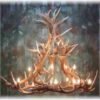 MAROON PEAK ELK CHANDELIER, LARGE - 18 LIGHTS