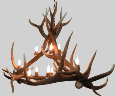 Hidalgo elk antler medium chandelier 6 antler 9 light 23