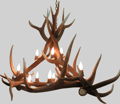 Hidalgo elk antler medium chandelier 6 antler 9 light 23