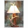 Red Cedar & Whitetail Antler Table Lamp|Log Cabin Rustics