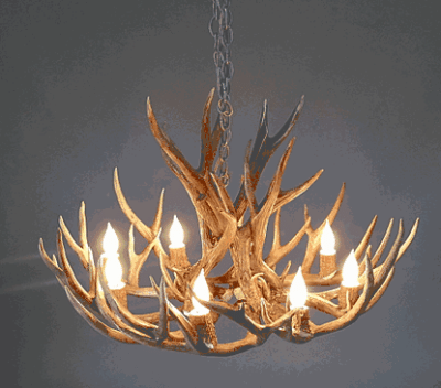 Hidalgo mule deer antler chandelier 12 antler 8 light 53