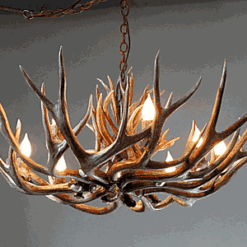 Hidalgo mule deer antler chandelier 12 antler 8 light 60