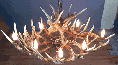 Hidalgo whitetail deer antler chandelier 16 antler 8 light 102
