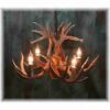 LITTLE BEAR PEAK ROUND WHITETAIL DEER ANTLER CHANDELIER - 4 LIGHTS