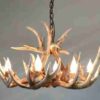 Little Bear Peak Round Whitetail Deer Antler Chandelier – 6 Lights