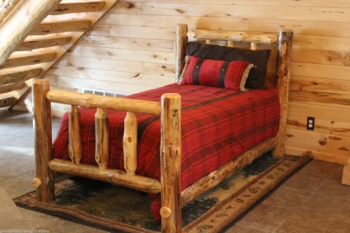 Twist of nature - single rail pine bed