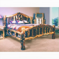 Mountain Woods Log Furniture- Extreme Gnarly Aspen Log Bed