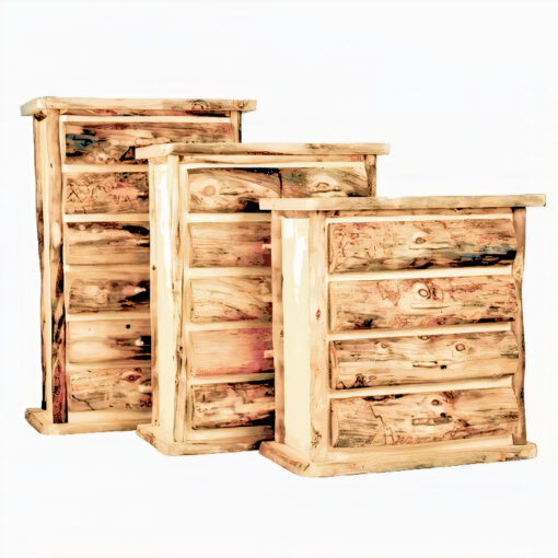 Mountain woods log furniture- aspen log chest - 4 drawer - image 2