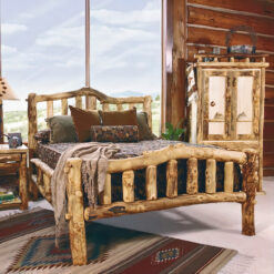 Mountain Woods Log Furniture Aspen Log Bed - Snowload II