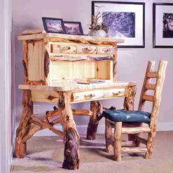 Mountain Woods Log Furniture- Aspen Log Funky Legged Desk