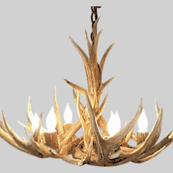Farmhouse Mule Deer Antler Chandelier, Medium – 6 Lights