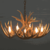 LITTLE BEAR PEAK ROUND WHITETAIL DEER ANTLER CHANDELIER - 8 LIGHTS