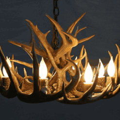 Peak round whitetail deer antler chandelier 8 light 76