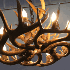 Peak round whitetail deer antler chandelier 8 light 79