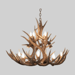 Peak small bristlecone mule deer antler chandelier 12 light 125