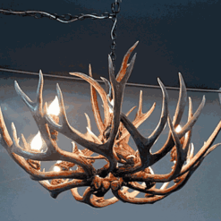 Peak small bristlecone mule deer antler chandelier 12 light 128