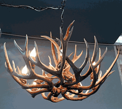 Peak small bristlecone mule deer antler chandelier 12 light 128