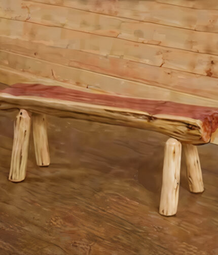 Red Cedar Half-Log Bench