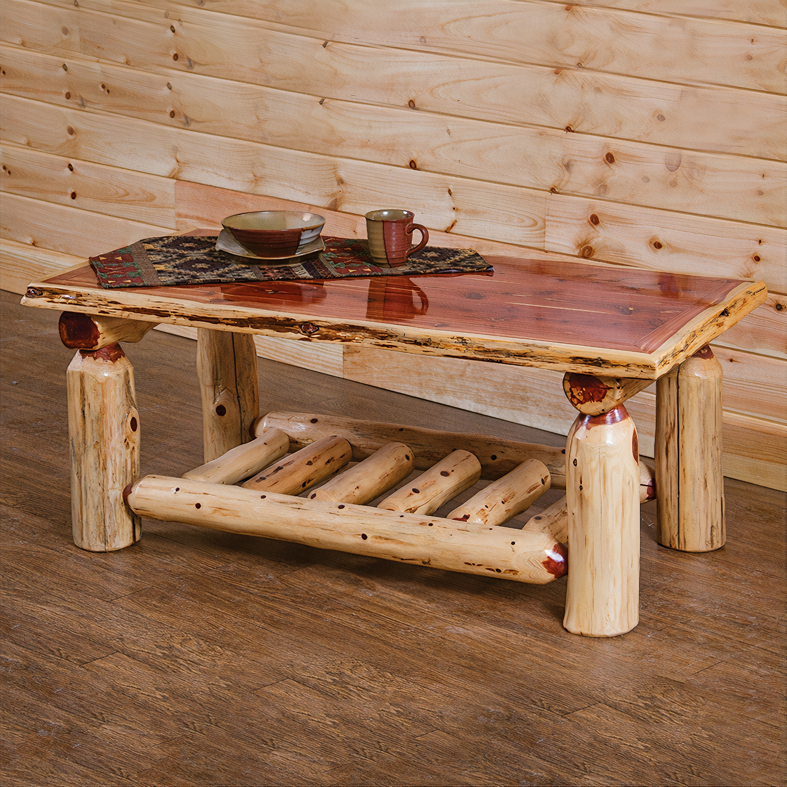 Wildwood Rustics Red Cedar Log Coffee Table