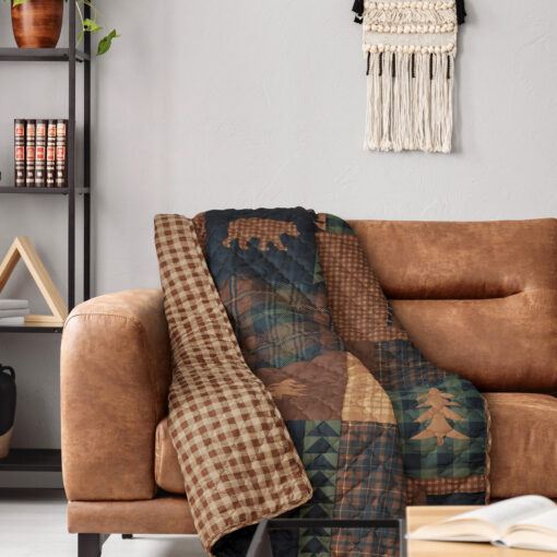 Brown bear cabin throw