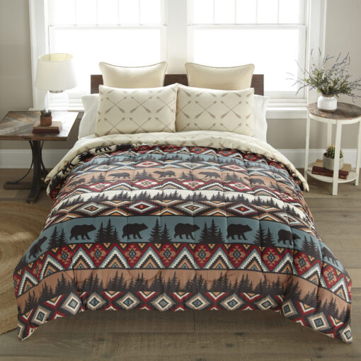 Bear totem king comforter set