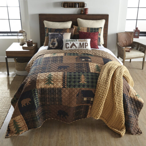 Brown bear cabin king set